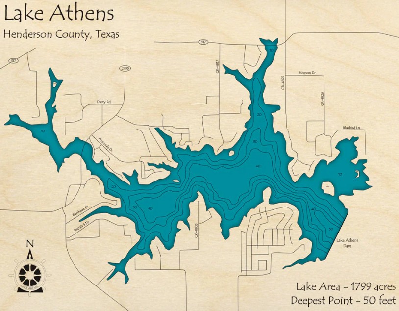Athens Lake map