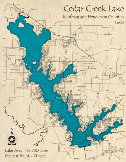 Cedar Creek Lake map