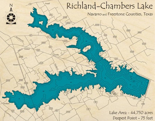 Richland Chambers Lake map